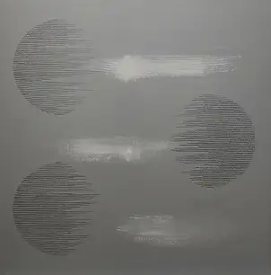 Magda Melak, Szara strefa świętego spokoju, Obraz akrylowy, Techniki mieszane - płótno, 90 x 90