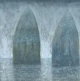 Tomasz Lubaszka, Серый, Акрилова картина - плита, 150 x 55