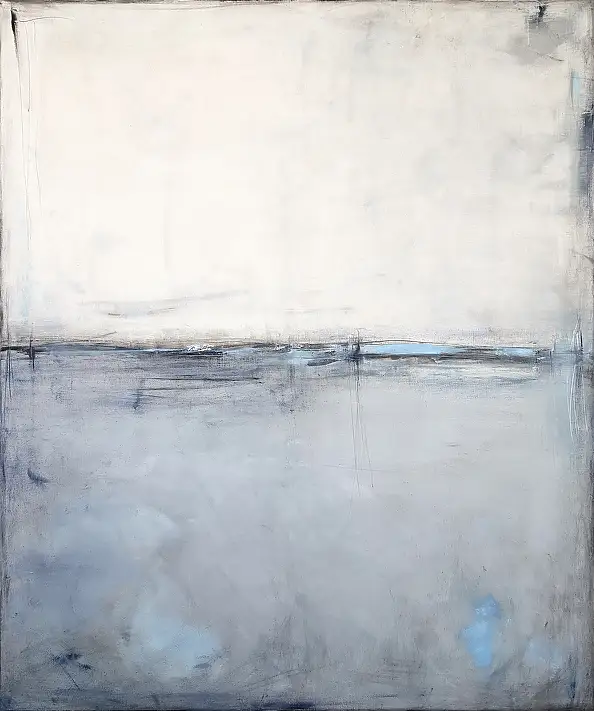 Maja Gajewska, Grau mit Blau II, Ölbild - Leinwand, 100 x 120
