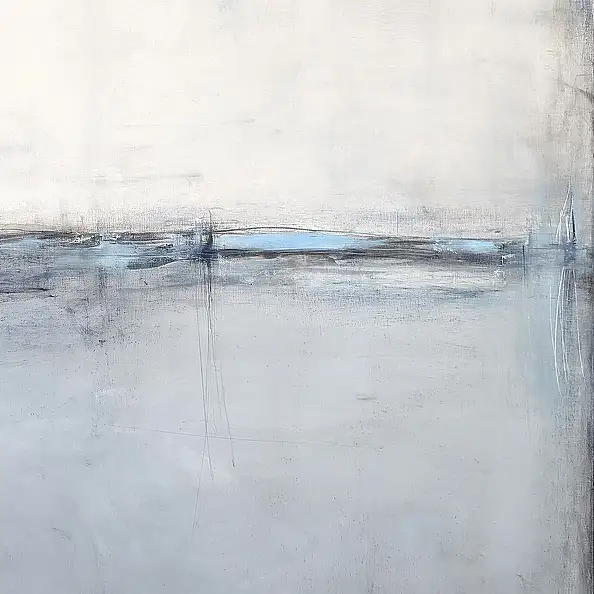 Maja Gajewska, Grau mit Blau II, Ölbild - Leinwand, 100 x 120