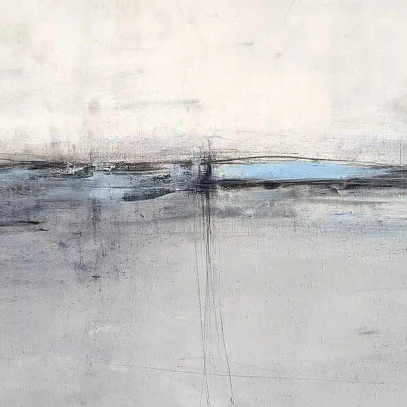 Maja Gajewska, Grau mit Blau II, Ölbild - Leinwand, 100 x 120