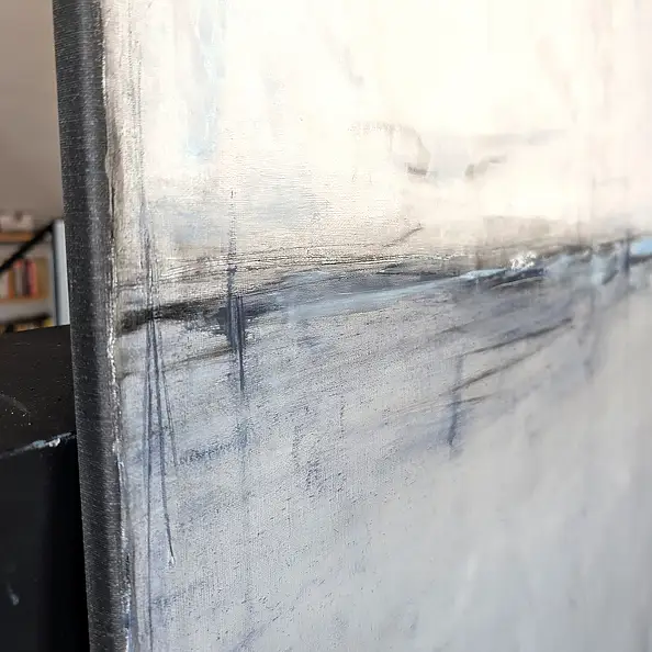 Maja Gajewska, Grau mit Blau II, Ölbild - Leinwand, 100 x 120