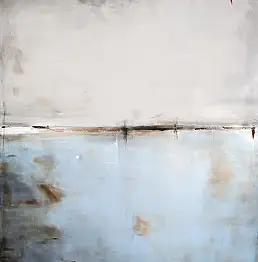 Maja Gajewska, Grau mit blauem I, Ölbild - Leinwand, 100 x 120