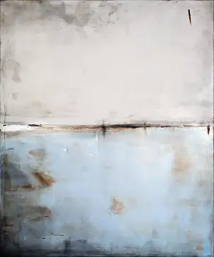 Maja Gajewska, Grau mit blauem I, Ölbild - Leinwand, 100 x 120