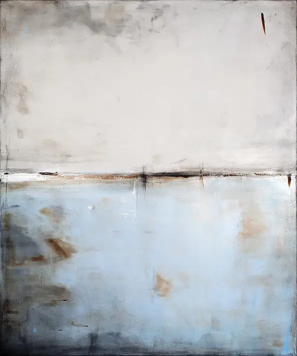 Maja Gajewska, Grau mit blauem I, Ölbild - Leinwand, 100 x 120