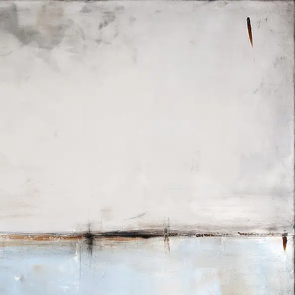 Maja Gajewska, Grau mit blauem I, Ölbild - Leinwand, 100 x 120
