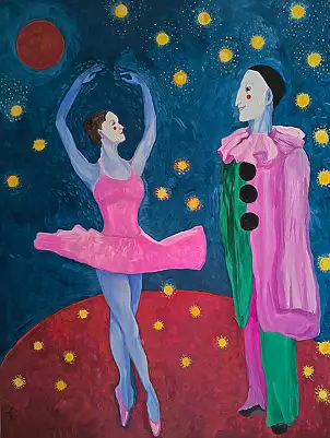 Elżbieta Sulecka, Sussurri di cuori, Quadro a olio - tela, 70 x 90