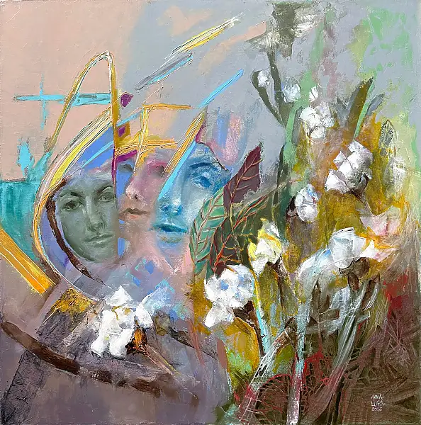 Anna Lupa Suchy, Sussurro di bianco, Quadro a olio - tela, 50 x 50