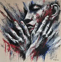Monika Palichleb, Szepty, nr 2, Obraz akrylowy - płótno, 50 x 50