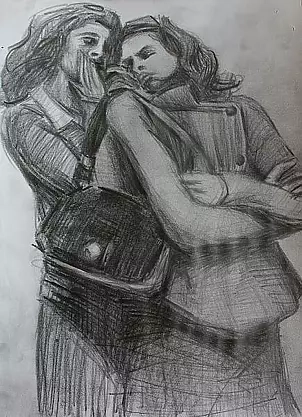 Agnieszka Kurlenda - Szepty rysunek ołówkiem