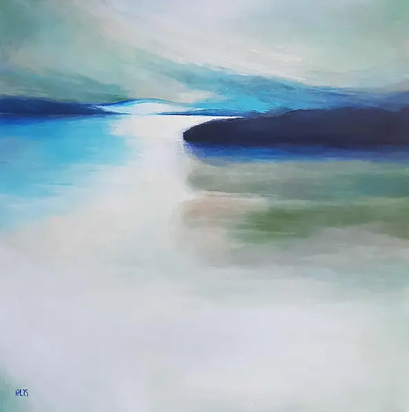 Paulina Lebida - Wide Waters - acrylic painting 60/60 cm