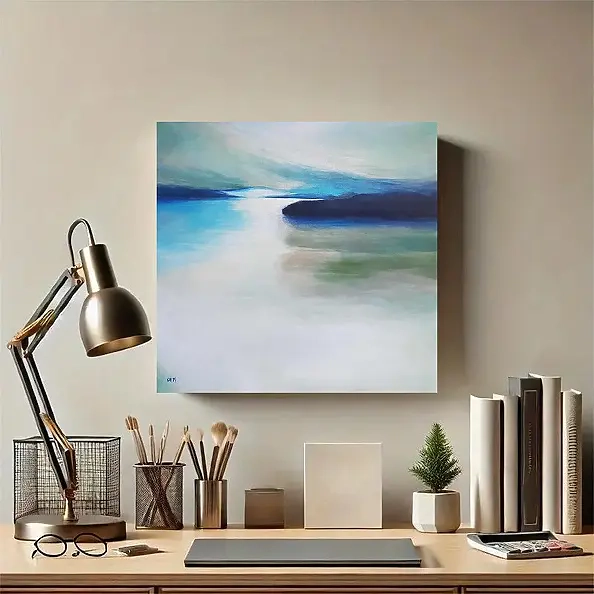 Paulina Lebida - Wide Waters - acrylic painting 60/60 cm