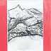 Anna Skowronek - schizzo Montagna n ° 1 - in bianco e nero disegno originale