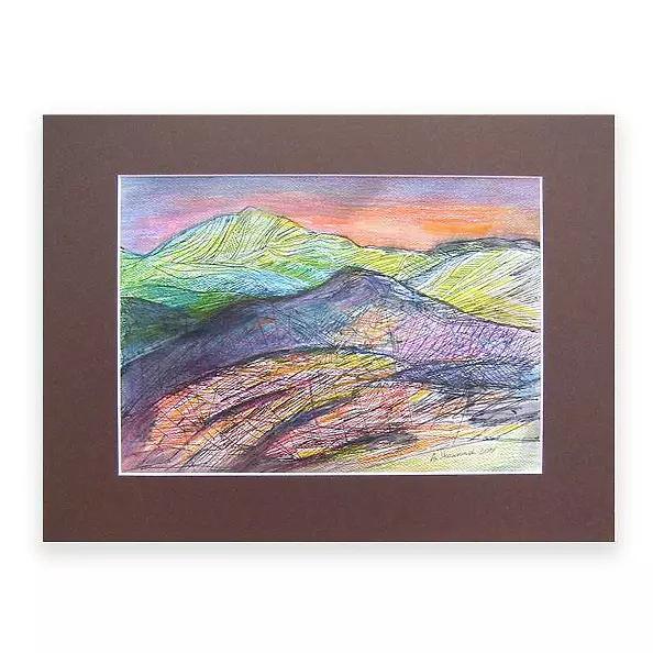 Anna Skowronek - Mountain sketch # 2 - colored drawing