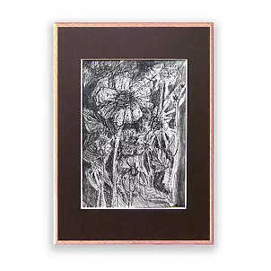 Anna Skowronek - Garden sketch - black and white drawing, original, unique