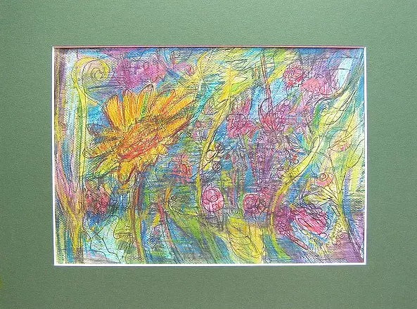 Anna Skowronek - Szkic ogrodowy nr 14 - kolorowy rysunek