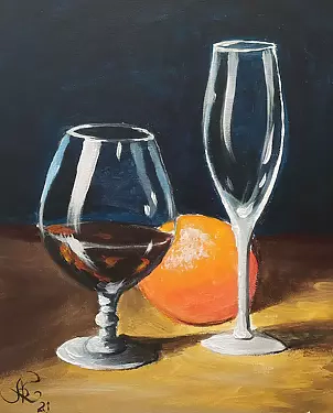   - Glass and orange