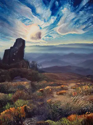 Wojciech Pater, Szlak Te Araroa na Południowej Wyspie, Obraz olejny - płótno, 60 x 80