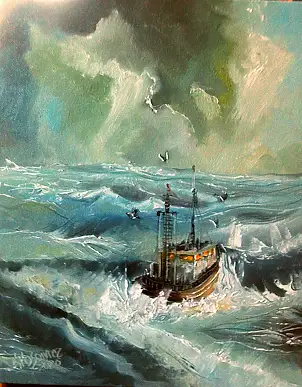 Krzysztof Kłosowicz, "Storm IV", Oil painting - canvas, 40 x 50
