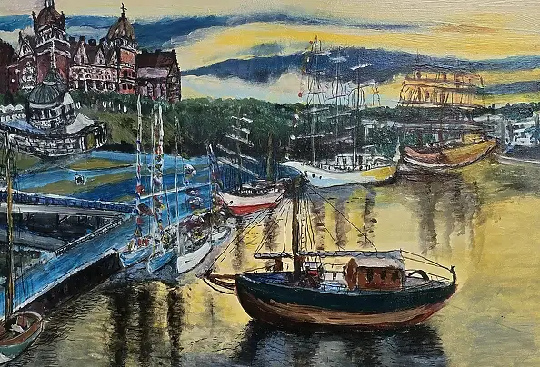 Krystyna Mościszko, Szxzecin, Obraz akrylowy - płótno, 70 x 50