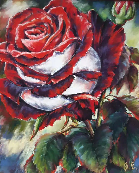 Yana Yeremenko - "THE ROSE" pastel drawing