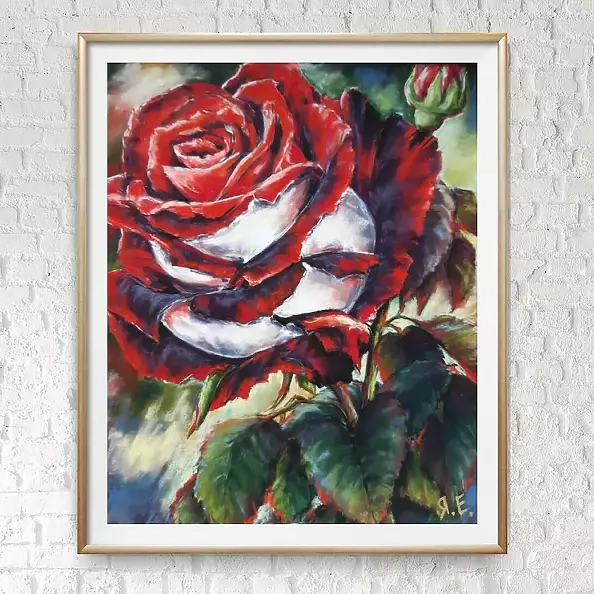 Yana Yeremenko - "THE ROSE" pastel drawing
