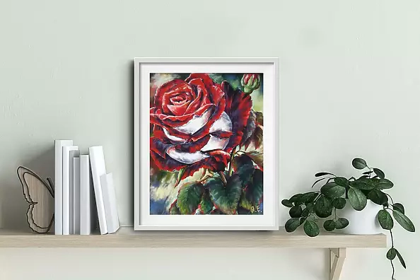 Yana Yeremenko - "THE ROSE" pastel drawing