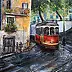 Radosław Popek - TRAMWAJ obraz olejny 60x40 cm