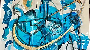 Alicja Walczak, TRIPTYCH "GOLF-HOLE IN ONE-WINNER", Other, Acrylic painting - canvas, 150 x 100