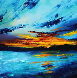 Anastasiia Novytska - TURQUOE SUNSET, 100x70cm