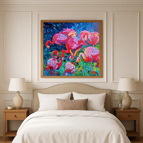 Anastasiia Kurkova, Tajemnica Scarletowej Laguny, Obraz olejny - płótno, 130 x 125