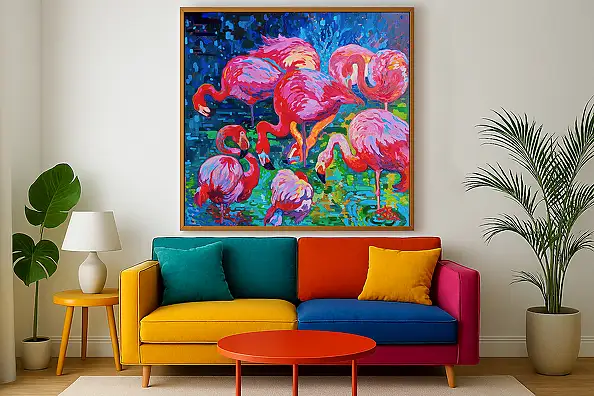 Anastasiia Kurkova, Tajemnica Scarletowej Laguny, Obraz olejny - płótno, 130 x 125