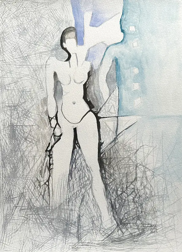 Anna Lupa Suchy, Tak jest, Akwarele - papier, 6 x 29