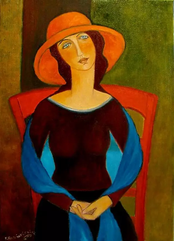 Krystyna Ruminkiewicz - This one in a turquoise scarf
