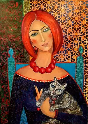 Krystyna Ruminkiewicz - One with a cat