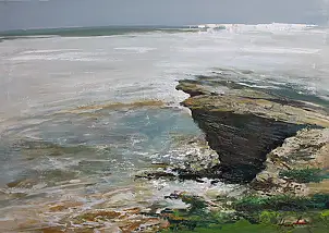 Henadzy Havartsou, Dove riposa l'acqua, Quadro a olio - tela, 70 x 50