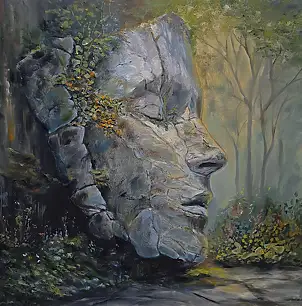 Kinga Zawidlak, Là où le silence fleurit, Glacis, Peinture à l'huile - toile, 50 x 50