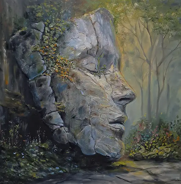 Kinga Zawidlak, Là où le silence fleurit, Glacis, Peinture à l'huile - toile, 50 x 50