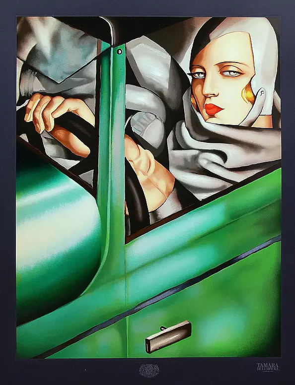 Tamara Łempicka - Tamara zielonym Bugatti