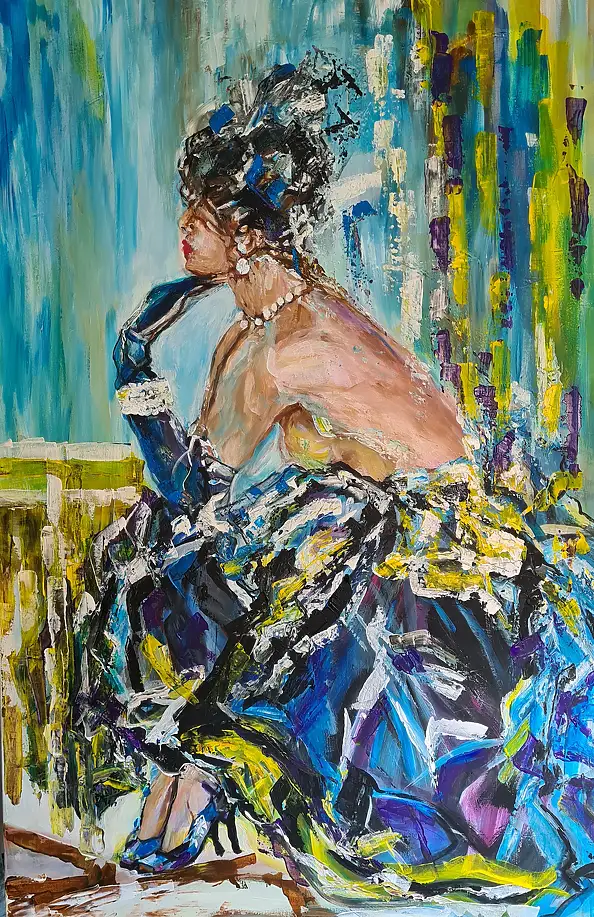 małgorzata machynia, Tancerka, Obraz akrylowy - płótno, 100 x 150