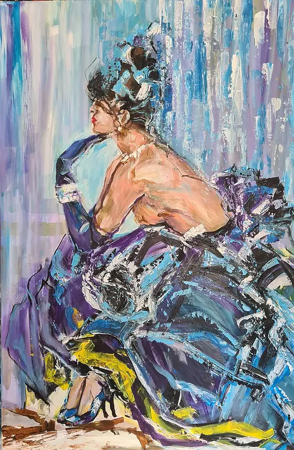 małgorzata machynia, Танцовщица, Акрилова картина - холст, 100 x 150