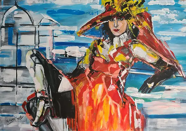 małgorzata machynia, Dancer, Acrylic painting - canvas, 100 x 150