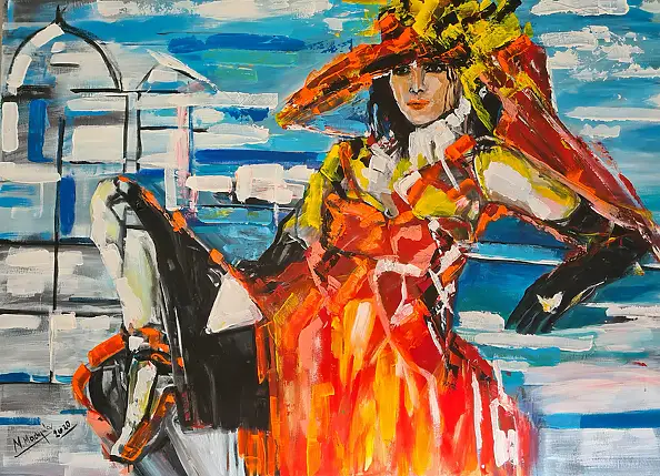 małgorzata machynia, Dancer, Acrylic painting - canvas, 100 x 150