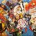 Dariusz Grajek, Tandemowy muzykowanie...., Obraz akrylowy, Obraz olejny - płótno, 117 x 80