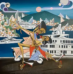 Robert Jadczak, Tango Montenegro, Obraz olejny - płótno, 100 x 100