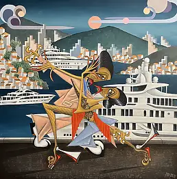 Robert Jadczak, Tango Montenegro, Obraz olejny - płótno, 100 x 100