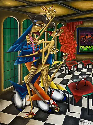 Robert Jadczak, Tango dell'antica aranciera, Quadro a olio - tela, 60 x 80
