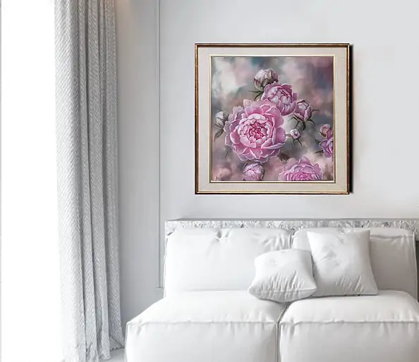 Lidia Olbrycht, Peony Dance, Quadro a olio - tela, 80 x 80