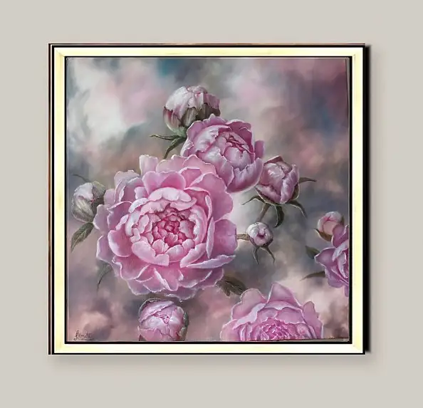 Lidia Olbrycht, Peony Dance, Quadro a olio - tela, 80 x 80