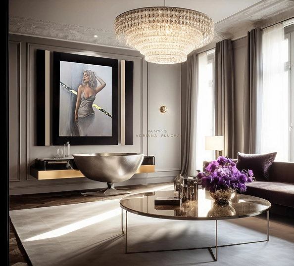 Adriana Plucha - "Taniec Prawdy w objęciach Nocy" - Czyste złoto w płatkach 23 karaty